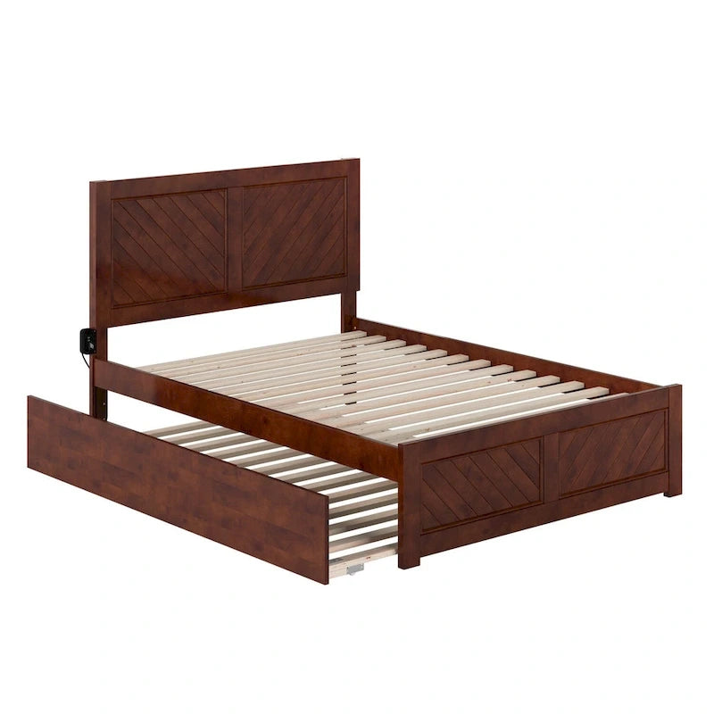 Lit plateforme complet Canyon avec pied de lit assorti et lit gigogne complet
