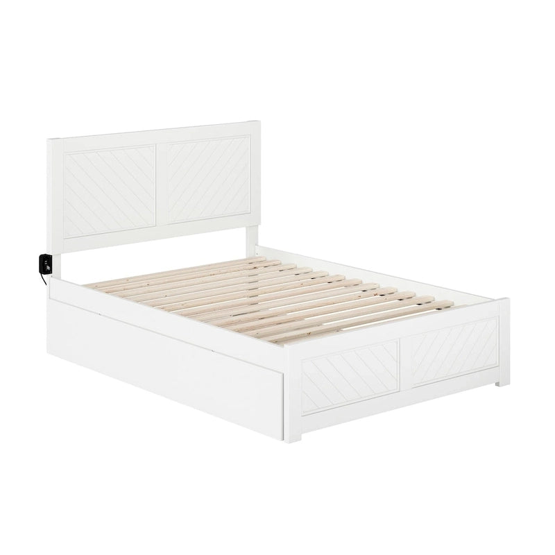 Lit plateforme complet Canyon avec pied de lit assorti et lit gigogne complet