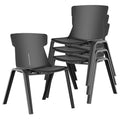 Chaises de bureau empilables Mercer Modernes Noires, Lot de 4 – Chaises de bureau