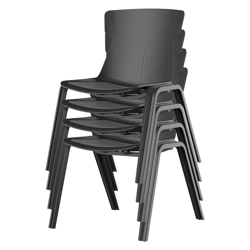 Chaises de bureau empilables Mercer Modernes Noires, Lot de 4 – Chaises de bureau
