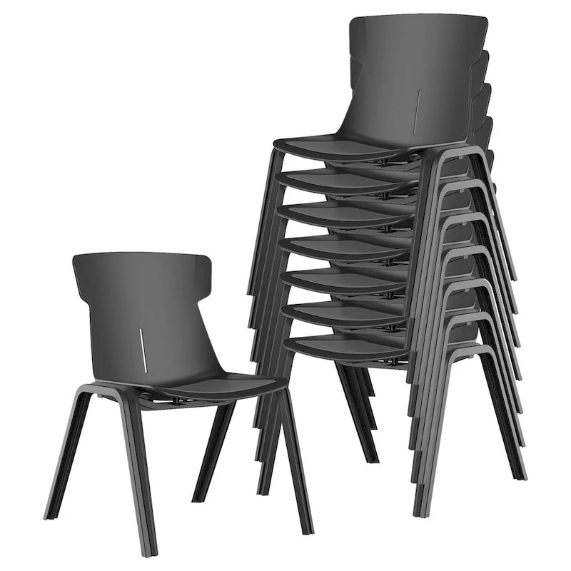 Chaises de bureau empilables Mercer Modernes Noires, Lot de 4 – Chaises de bureau
