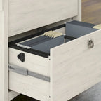 Bureau d'angle Salinas 60W avec suite de rangement – Bureau à domicile blanc antique