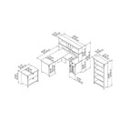 Bureau d'angle Salinas 60W avec suite de rangement – Bureau à domicile blanc antique