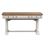 Bureau écritoire en bois antique revisité blanc cassé et châtaignier