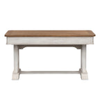Bureau écritoire en bois antique revisité blanc cassé et châtaignier