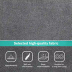 Canapé d'angle en L – Polyester gris, coussins à ressorts ensachés, 91x91x33,5 po, 3 oreillers