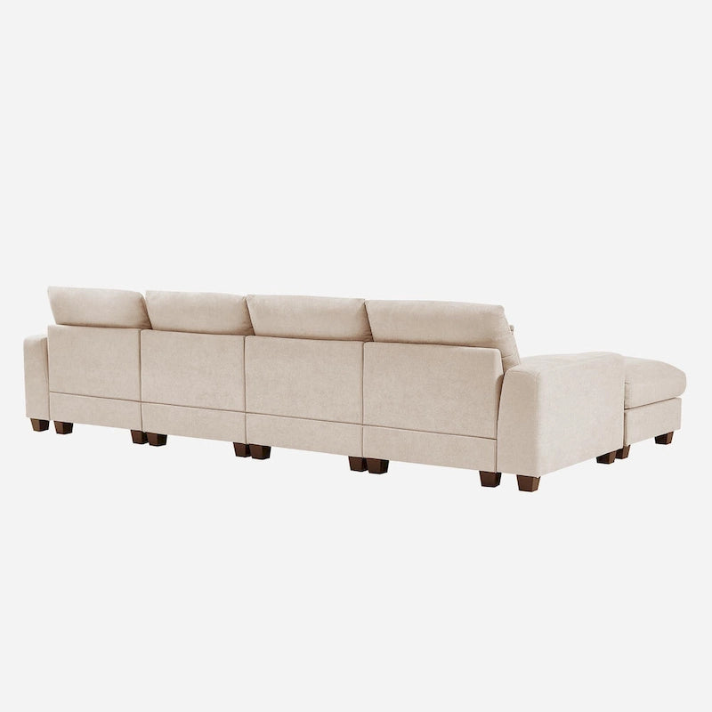 Canapé d'angle moderne en forme de L, garni de plumes, convertible, avec méridienne réversible pour le salon