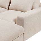 Canapé d'angle moderne en forme de L, garni de plumes, convertible, avec méridienne réversible pour le salon