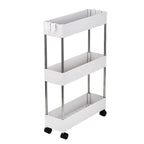 Chariot de rangement multifonctionnel mince à 3/4 niveaux pour mobile, blanc