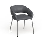 Fauteuil de réception contemporain en LeatherSoft avec pieds chromés