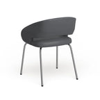 Fauteuil de réception contemporain en LeatherSoft avec pieds chromés