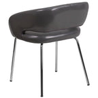 Fauteuil de réception contemporain en LeatherSoft avec pieds chromés