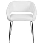 Fauteuil de réception contemporain en LeatherSoft avec pieds chromés