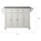Îlot de cuisine Cambridge en granit massif – Acajou vintage, 51,5x18x36"