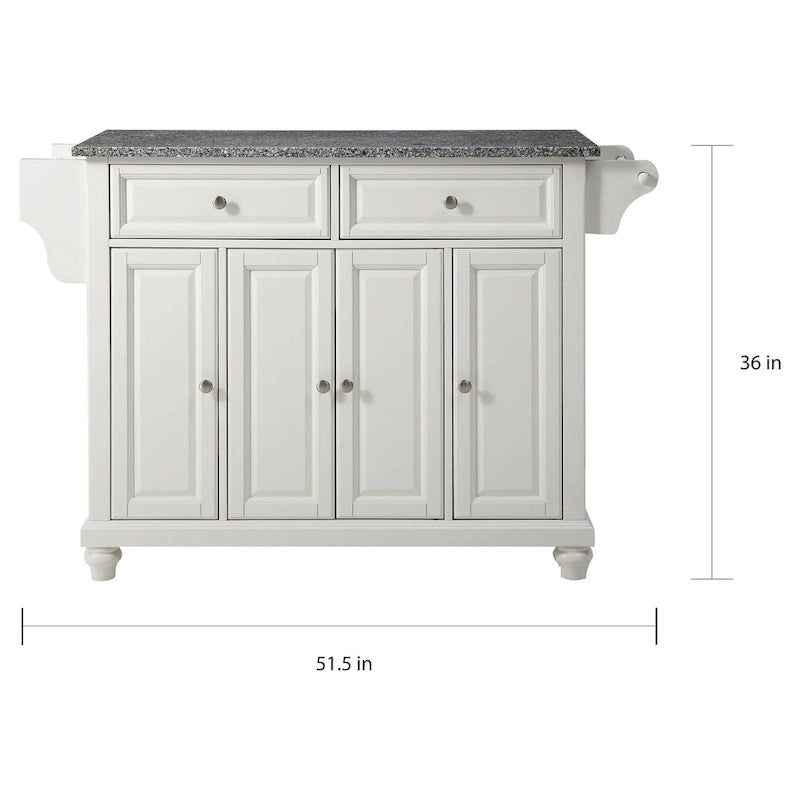 Îlot de cuisine Cambridge en granit massif – Acajou vintage, 51,5x18x36"