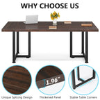 Bureau d'ordinateur exécutif de 70,8 pouces pour bureau à domicile
