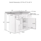 Îlot de cuisine Bartlett avec dessus en bois et tabourets carrés rembourrés – 50x42"