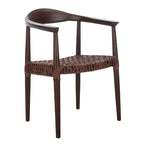 Fauteuil d'appoint Therese en cuir tressé – 63,5 cm L x 53,3 cm P x 78,7 cm H
