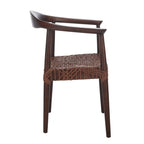 Fauteuil d'appoint Therese en cuir tressé – 63,5 cm L x 53,3 cm P x 78,7 cm H