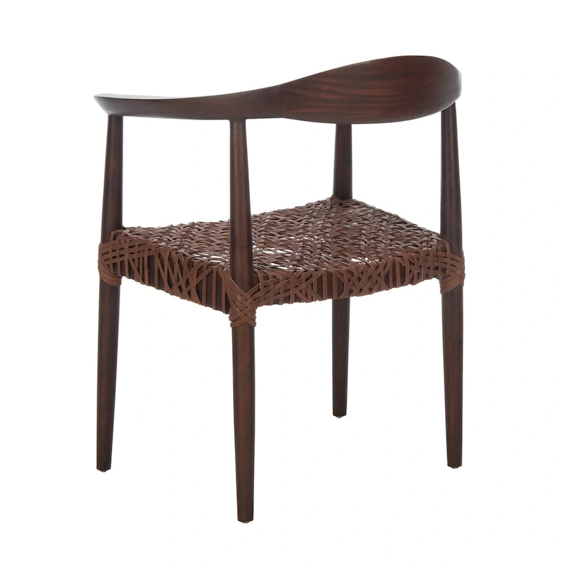 Fauteuil d'appoint Therese en cuir tressé – 63,5 cm L x 53,3 cm P x 78,7 cm H
