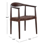 Fauteuil d'appoint Therese en cuir tressé – 63,5 cm L x 53,3 cm P x 78,7 cm H