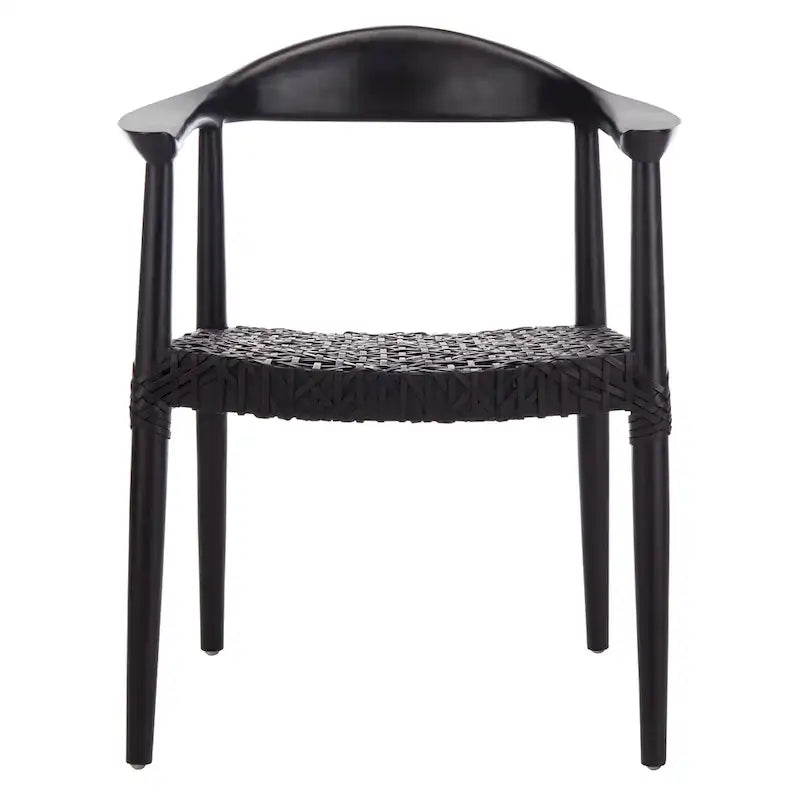 Fauteuil d'appoint Therese en cuir tressé – 63,5 cm L x 53,3 cm P x 78,7 cm H