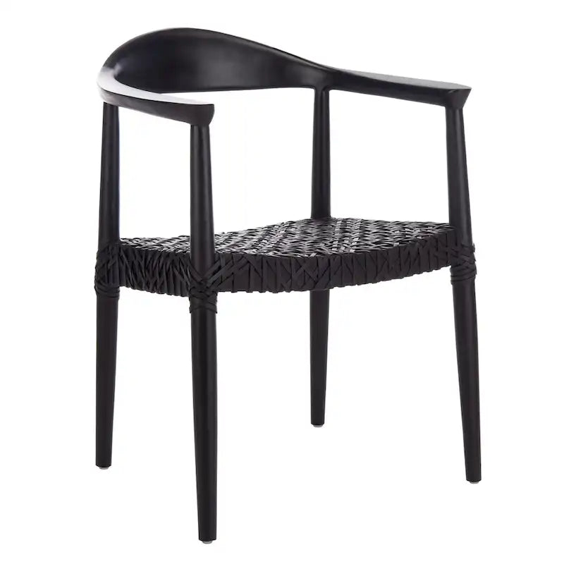 Fauteuil d'appoint Therese en cuir tressé – 63,5 cm L x 53,3 cm P x 78,7 cm H
