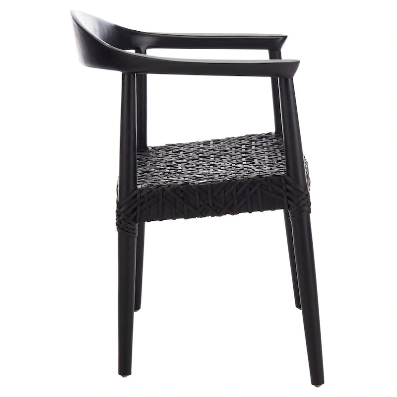 Fauteuil d'appoint Therese en cuir tressé – 63,5 cm L x 53,3 cm P x 78,7 cm H