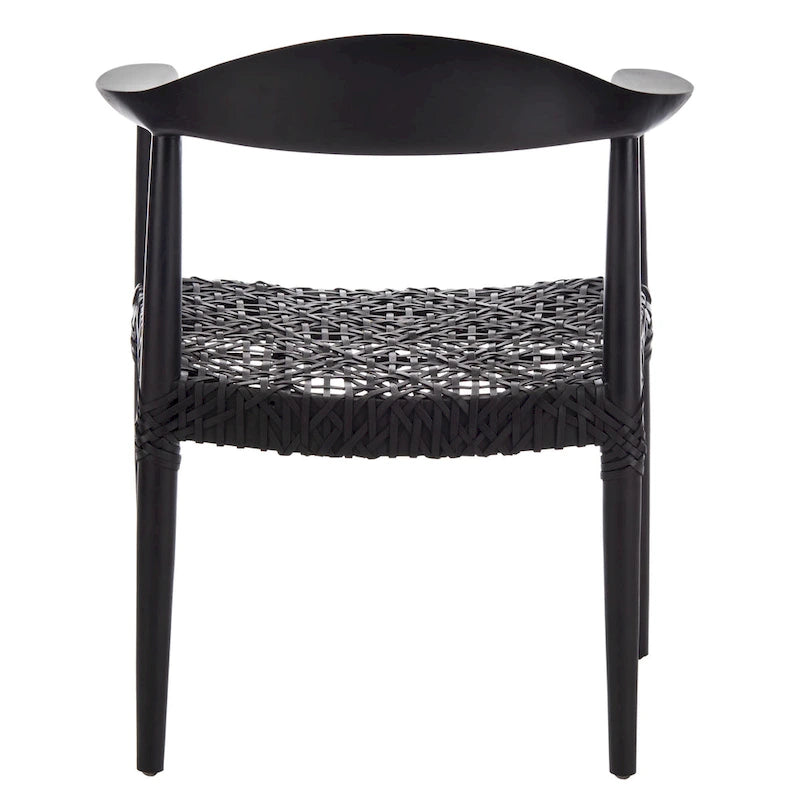 Fauteuil d'appoint Therese en cuir tressé – 63,5 cm L x 53,3 cm P x 78,7 cm H