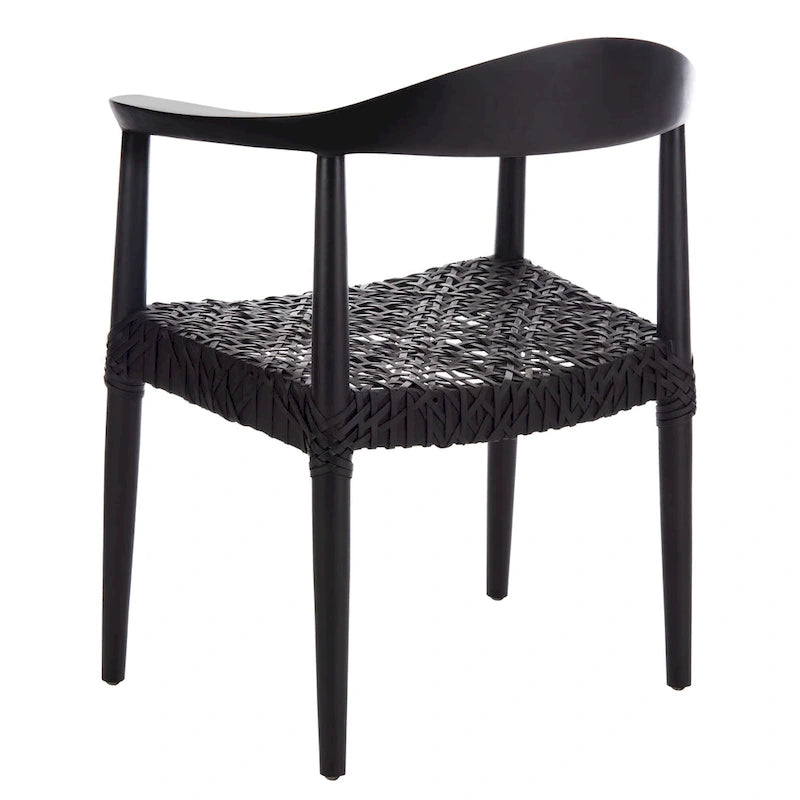 Fauteuil d'appoint Therese en cuir tressé – 63,5 cm L x 53,3 cm P x 78,7 cm H