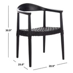 Fauteuil d'appoint Therese en cuir tressé – 63,5 cm L x 53,3 cm P x 78,7 cm H