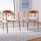 Fauteuil d'appoint Therese en cuir tressé – 63,5 cm L x 53,3 cm P x 78,7 cm H
