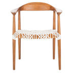 Fauteuil d'appoint Therese en cuir tressé – 63,5 cm L x 53,3 cm P x 78,7 cm H