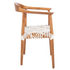 Fauteuil d'appoint Therese en cuir tressé – 63,5 cm L x 53,3 cm P x 78,7 cm H
