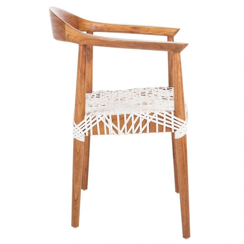 Fauteuil d'appoint Therese en cuir tressé – 63,5 cm L x 53,3 cm P x 78,7 cm H
