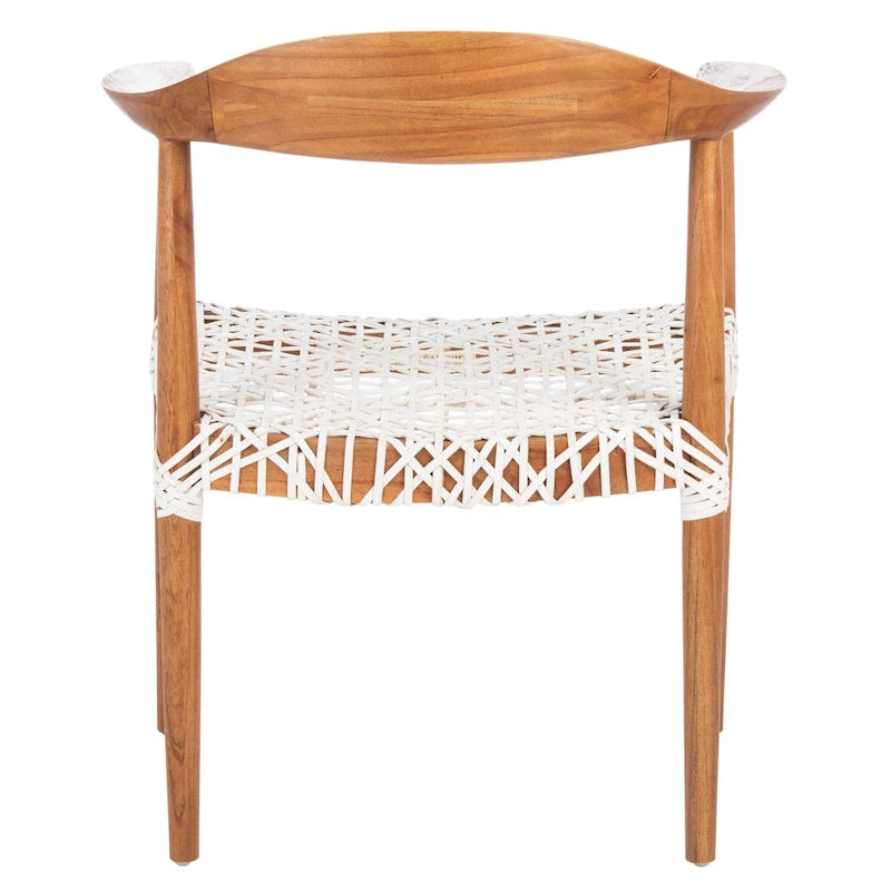 Fauteuil d'appoint Therese en cuir tressé – 63,5 cm L x 53,3 cm P x 78,7 cm H