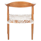 Fauteuil d'appoint Therese en cuir tressé – 63,5 cm L x 53,3 cm P x 78,7 cm H