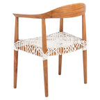 Fauteuil d'appoint Therese en cuir tressé – 63,5 cm L x 53,3 cm P x 78,7 cm H