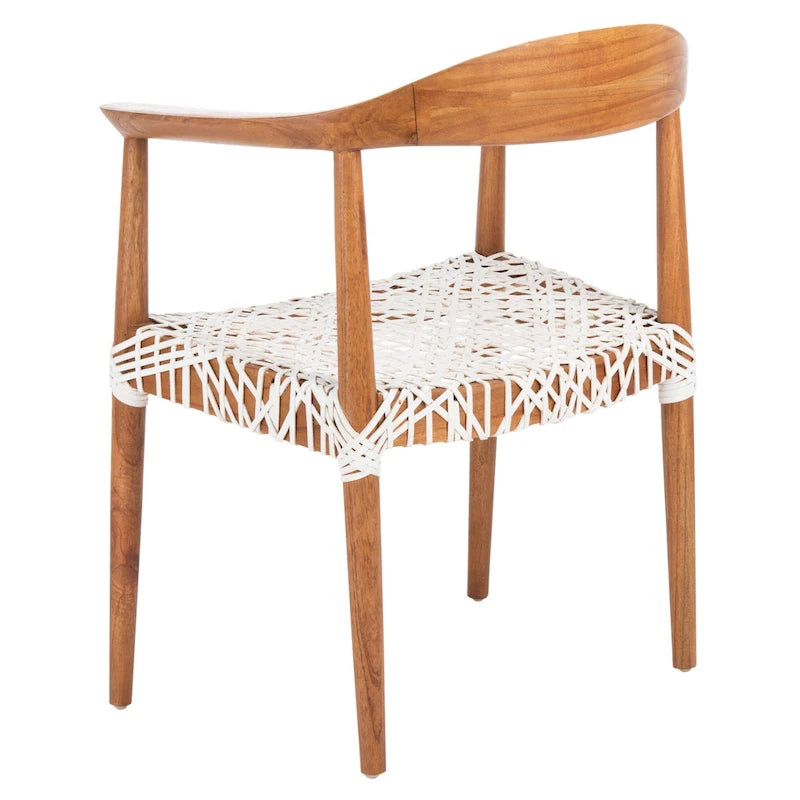 Fauteuil d'appoint Therese en cuir tressé – 63,5 cm L x 53,3 cm P x 78,7 cm H