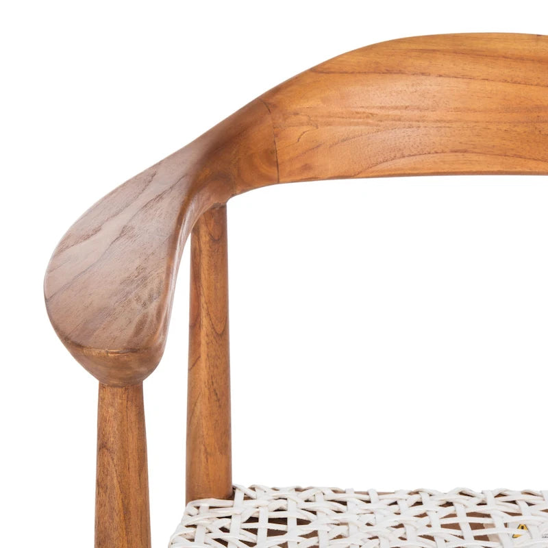 Fauteuil d'appoint Therese en cuir tressé – 63,5 cm L x 53,3 cm P x 78,7 cm H