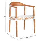 Fauteuil d'appoint Therese en cuir tressé – 63,5 cm L x 53,3 cm P x 78,7 cm H