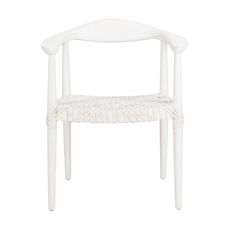 Fauteuil d'appoint Therese en cuir tressé – 63,5 cm L x 53,3 cm P x 78,7 cm H