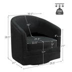 Fauteuil pivotant moderne avec base en métal - 30,5 x 31 x 28,5 (L x l x H)