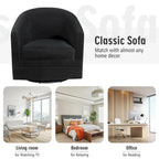 Fauteuil pivotant moderne avec base en métal - 30,5 x 31 x 28,5 (L x l x H)