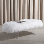 Pouffe en peau de mouton Gaetane – Repose-pieds de salon Luxe Couture