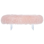 Pouffe en peau de mouton Gaetane – Repose-pieds de salon Luxe Couture
