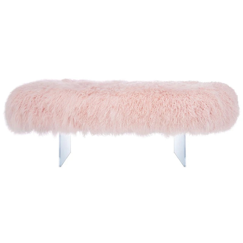 Pouffe en peau de mouton Gaetane – Repose-pieds de salon Luxe Couture