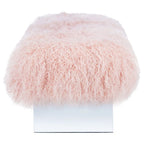 Pouffe en peau de mouton Gaetane – Repose-pieds de salon Luxe Couture