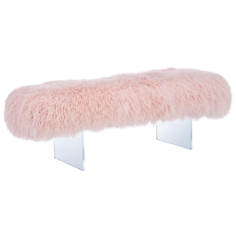 Pouffe en peau de mouton Gaetane – Repose-pieds de salon Luxe Couture
