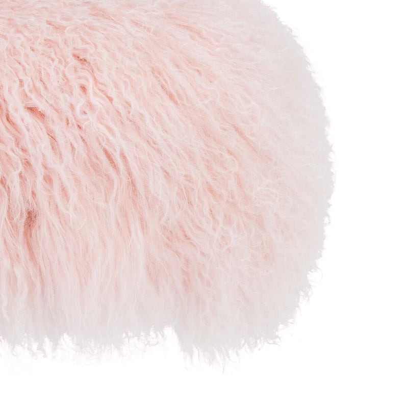 Pouffe en peau de mouton Gaetane – Repose-pieds de salon Luxe Couture